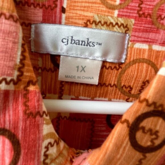 C.J.Banks size 1X geo print vest drawstring waist - Picture 4 of 12